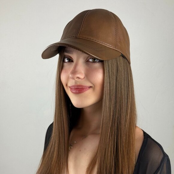 Leather Balla Cap for men Real Lamb Leather Hat Sports Visor Adjustable - Picture 7 of 8